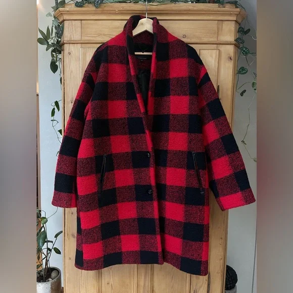 Lucky Brand Buffalo Check Coat | Large - Picture 1 of 13